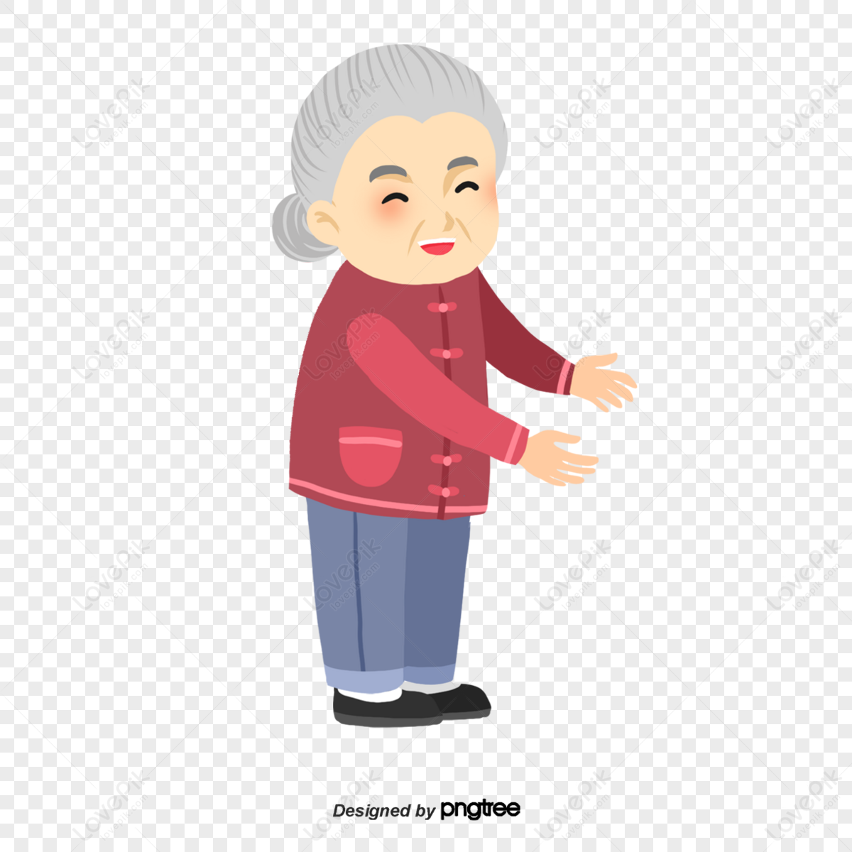 White Hair Old Man Grandma,character,old Lady,wrinkles PNG Free ...