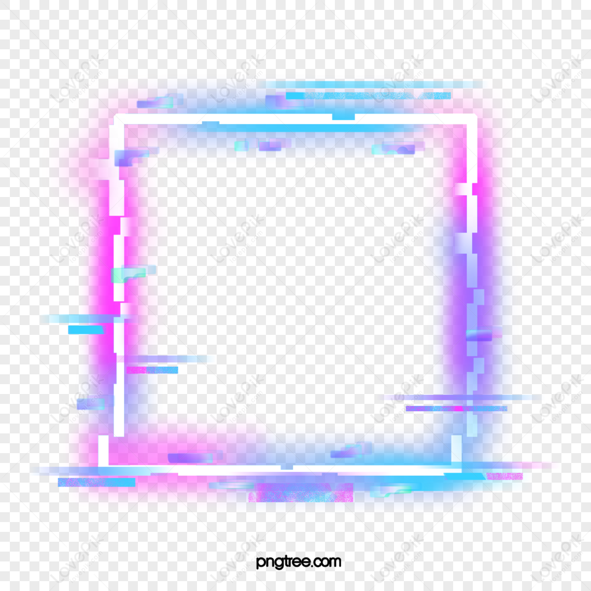 Fault Neon Border Element,square Box,troubleshooting Wind,neon Frame ...