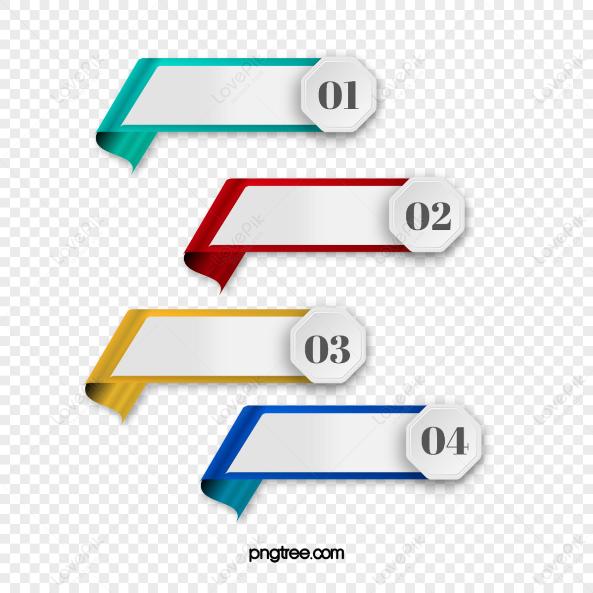 Origami Banner Label Information Chart,simple,color,serial Number PNG ...