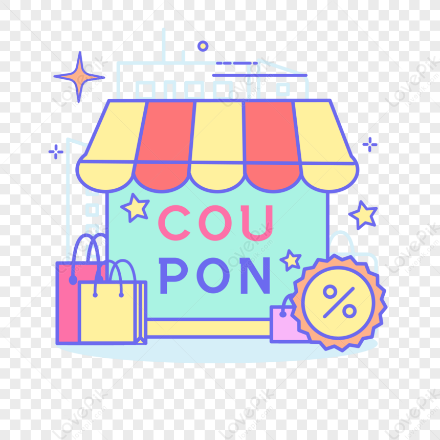 Simple Cartoon Line Drawing Online Shopping Coupon Discount Icon,cartoon  Coupons,sales Promotion Free PNG And Clipart Image For Free Download -  Lovepik