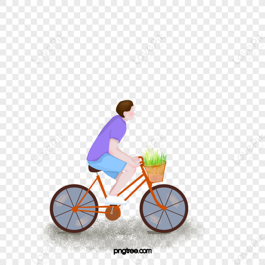 Valentine S Day Boy Riding A Bicycle,dai,flower Free PNG And Clipart ...