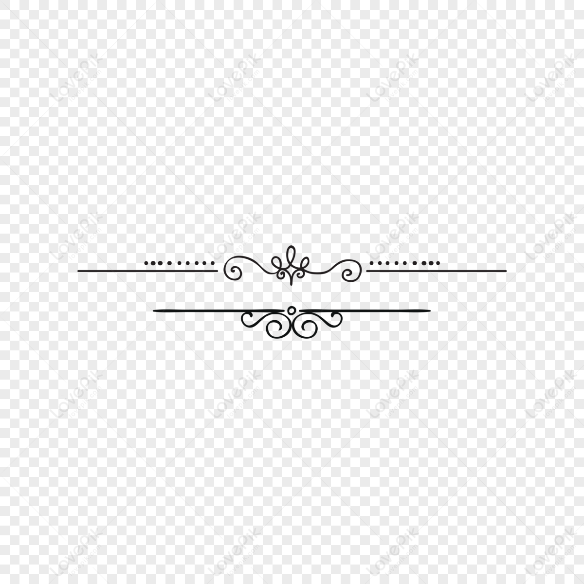 Black Line Drawing Hand Drawn Border Decorative Elements,chinese Style ...