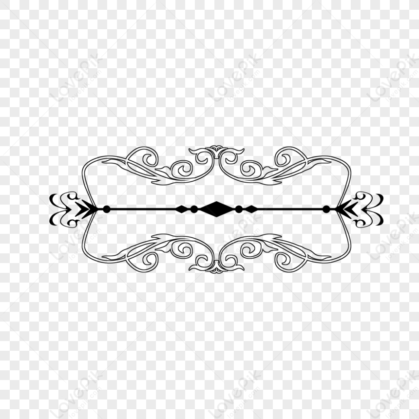 Black Line Drawing Hand Drawn Border Decorative Elements,hand ...