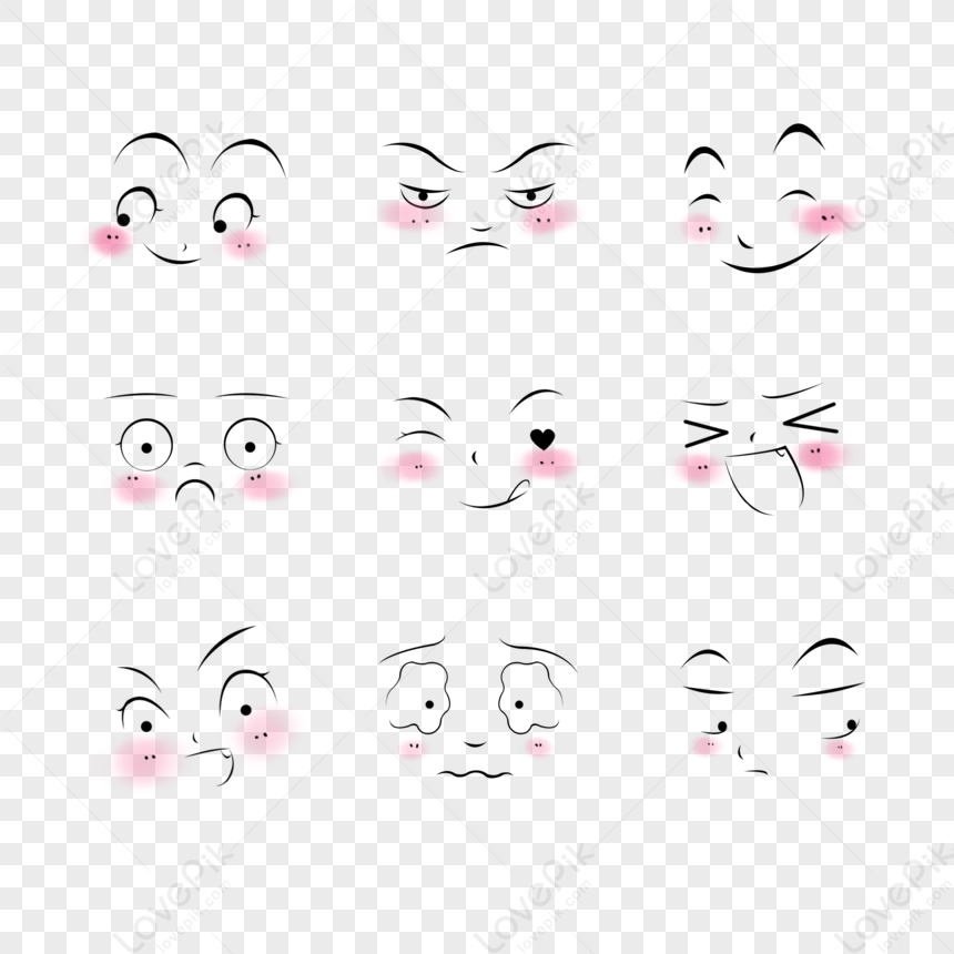 Cartoon Emoticon Pack,packing,cry,line PNG Transparent Background And ...