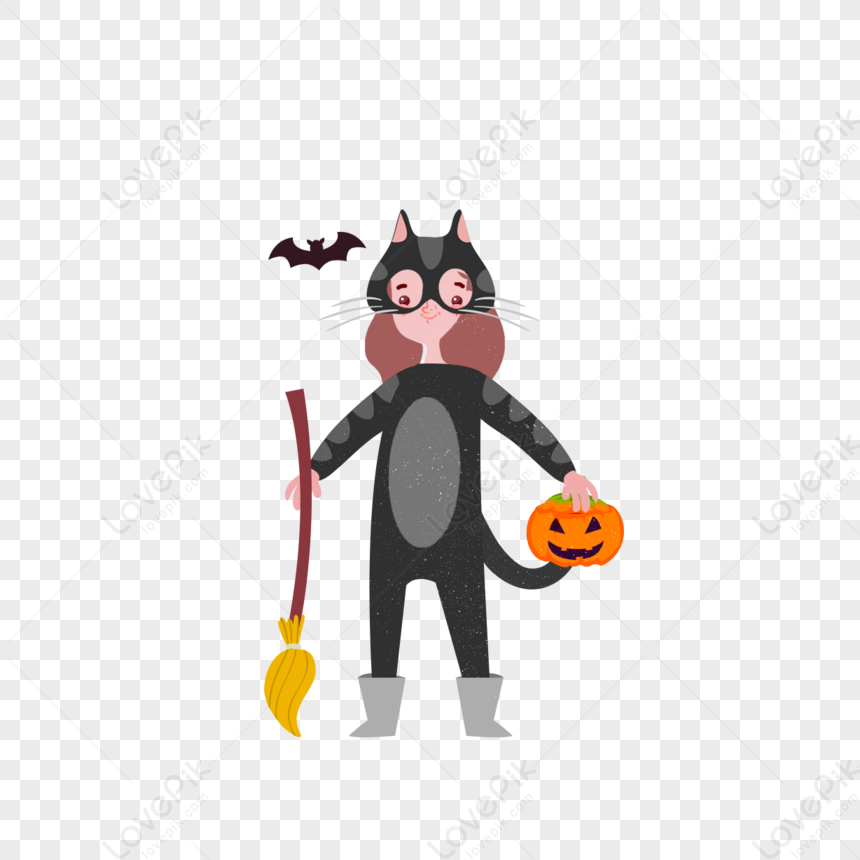 Illustrazione Femminile Di Immagine Di Halloween Del Fronte Disegnato A  Mano Del Gatto Del Fumetto,divertimento,struttura,celebrazione PSD Immagine  Gratis, Grafica download su Lovepik