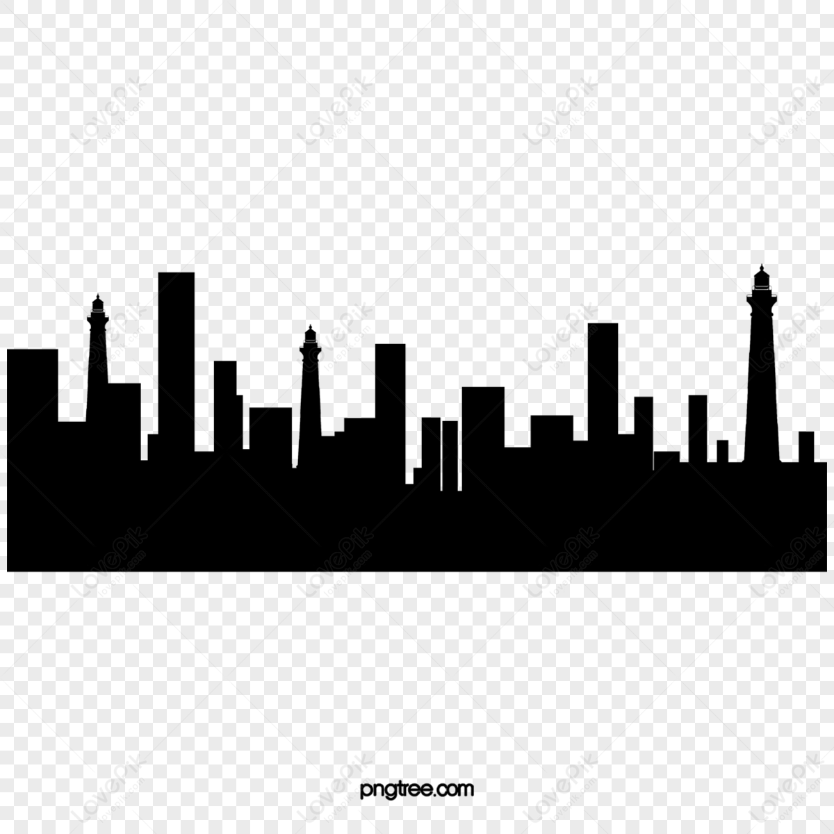 City Building Black Silhouette,tall Building,graphic,geometric PNG ...