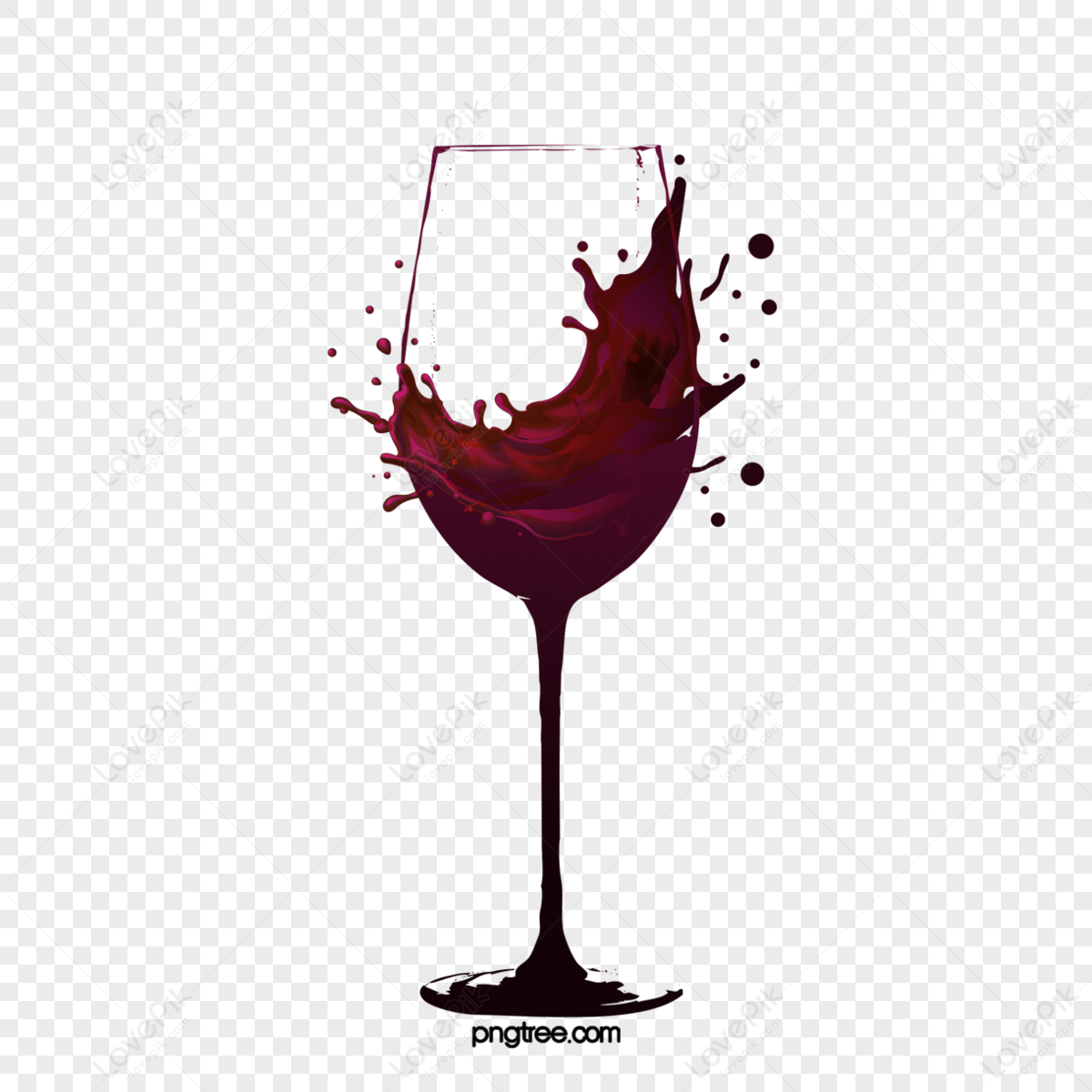 Glass Of Red Wine With Heart Shaped Straws PNG Images & PSDs for Download