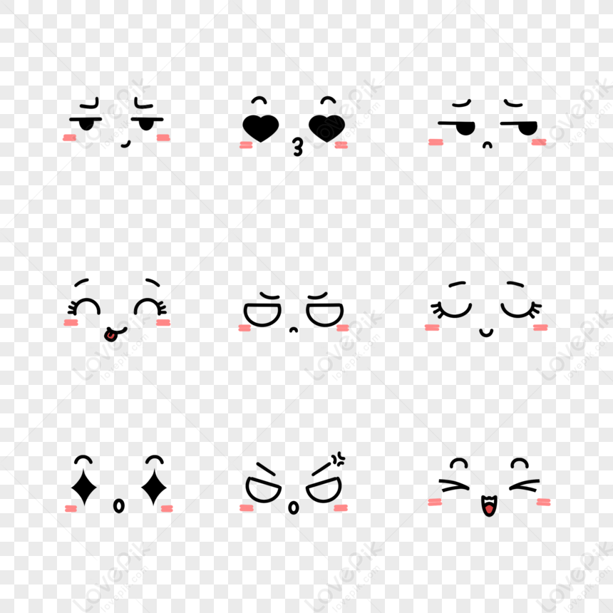 Hand Drawn Cartoon Cute Emoticon Pack,collections,graphic PNG Image And ...