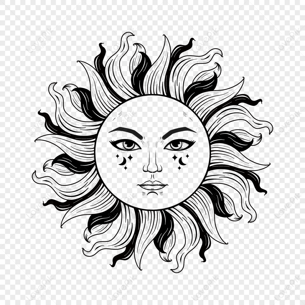 Tattoo Sun PNG Images With Transparent Background Free Download On