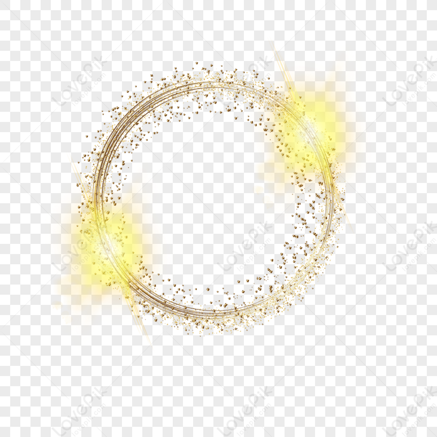 Magic Golden Beam Particles,circle,round Frame,particle Effects PNG ...