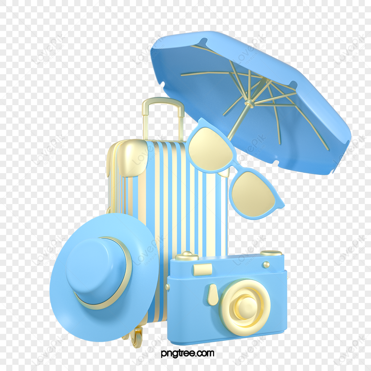 3d suitcase cartoon travel,graphic,umbrella,pencil free png
