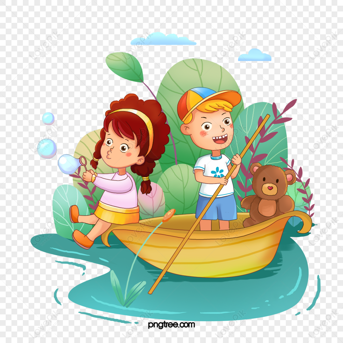 Cartoon hand drawn children-s day boating,cartoon boats,play png white transparent