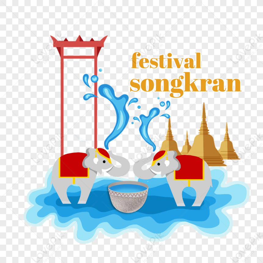 Cartoon Hand Drawn Happy Songkran Festival,cruise,festival Celebrations ...