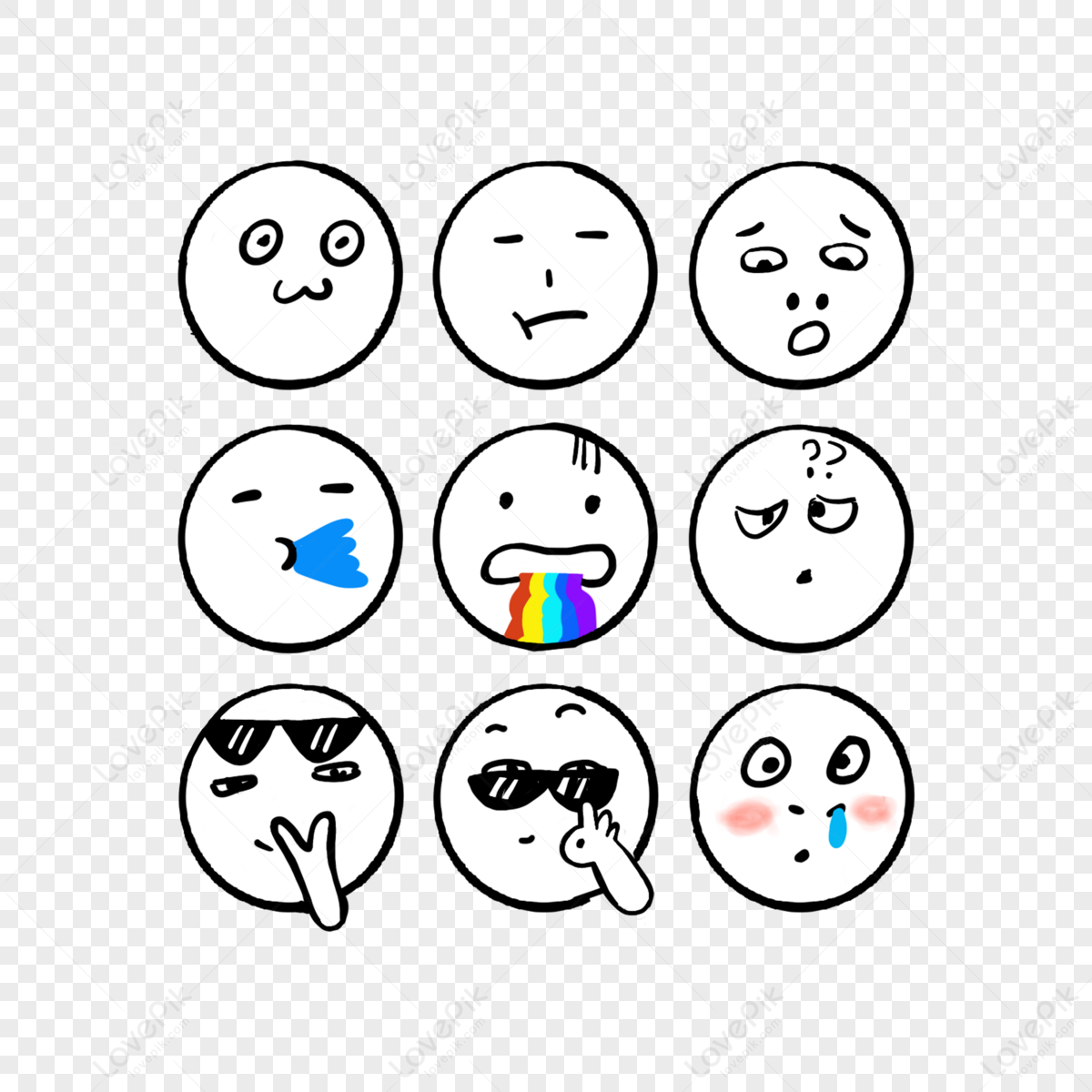 Stick Figure Expression Pack PNG Imagens Gratuitas Para Download - Lovepik