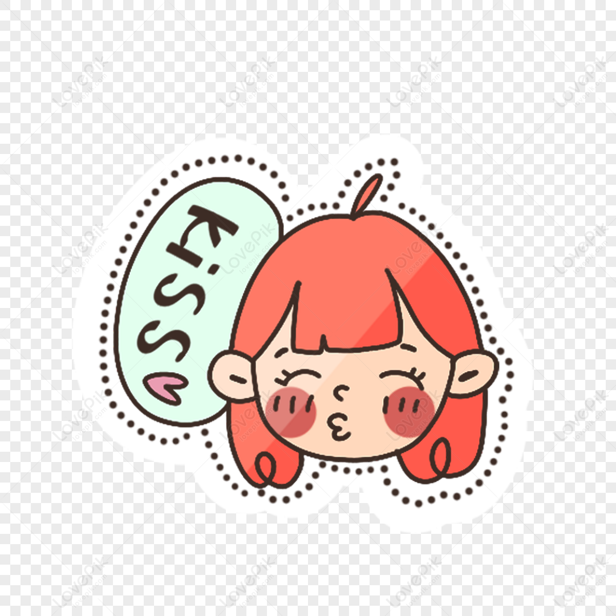 Just A Little Kiss Colored, anime character illustration transparent  background PNG clipart