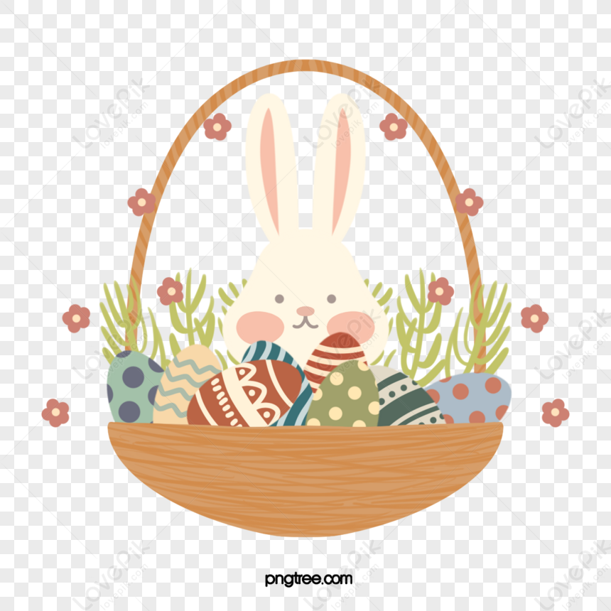 Easter Bunny Easter Basket Easter Egg PNG - Free Download