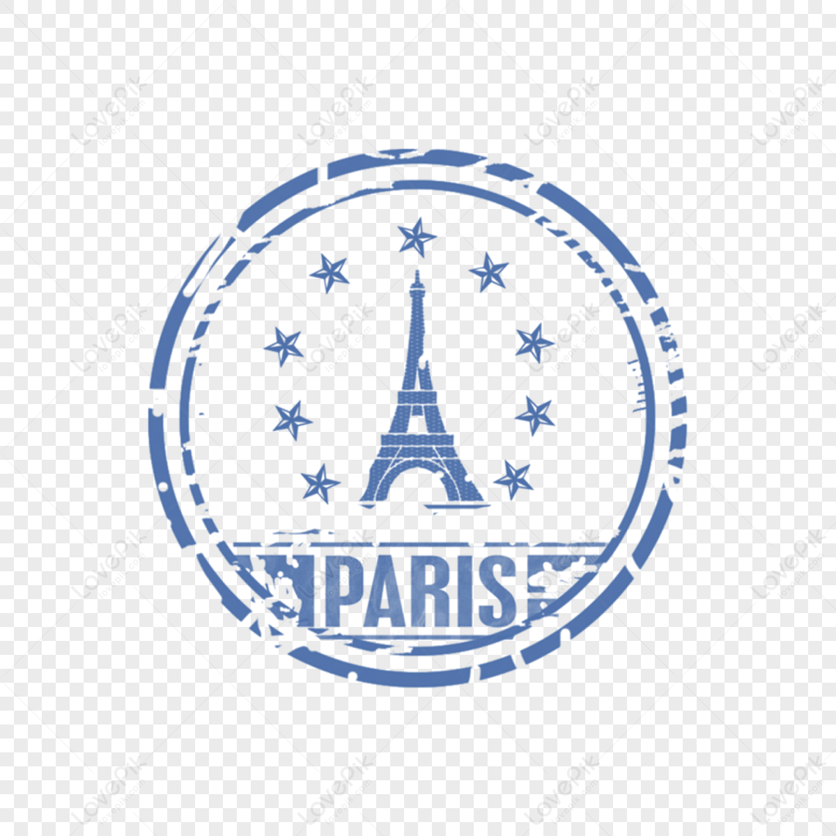Eiffel Tower seal attractions postmark,classic,chapter,vintage seal free png