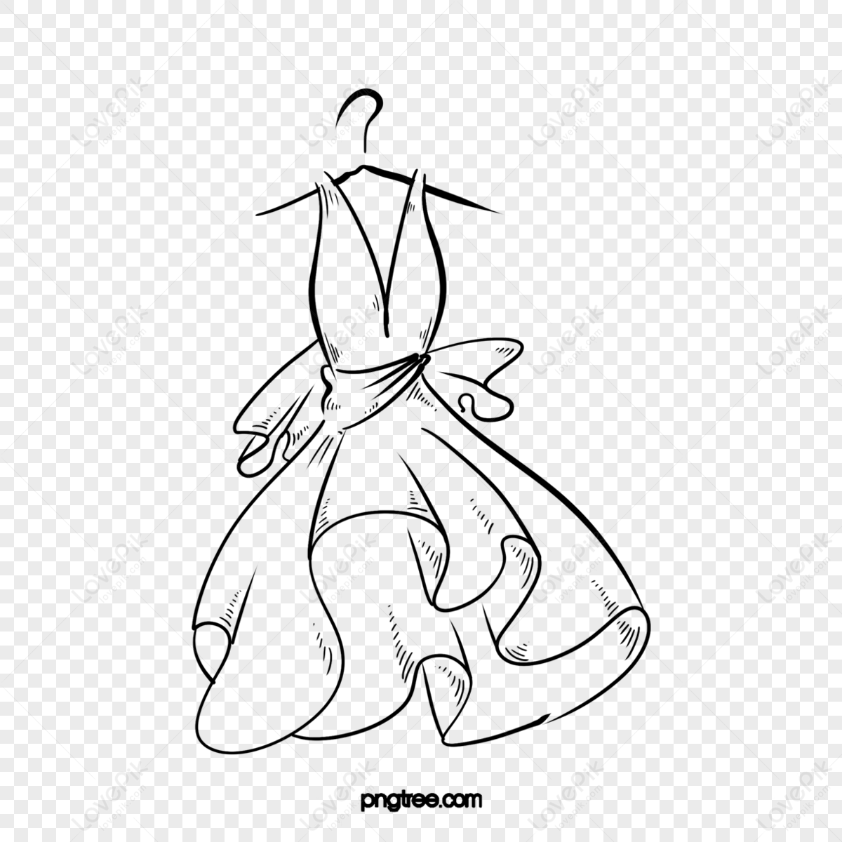 Light Summer Romantic Dress Outline for Coloring on a White Stock  Illustration - Illustration of mini, drawing: 209535560