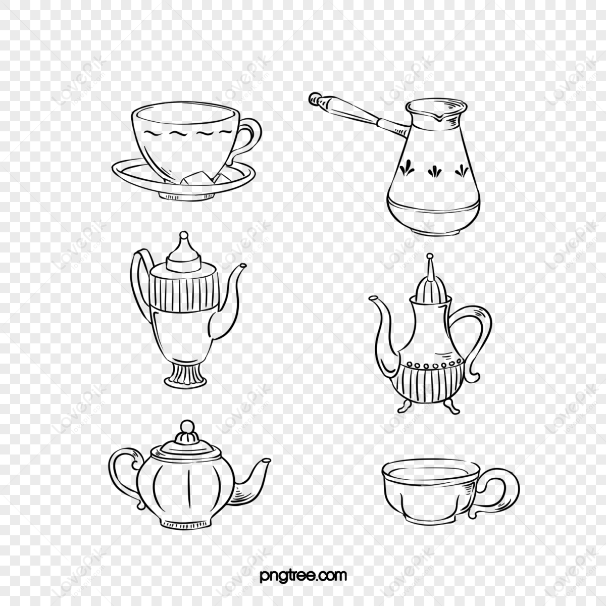 Lineart Coffee Images, HD Pictures For Free Vectors Download - Lovepik.com