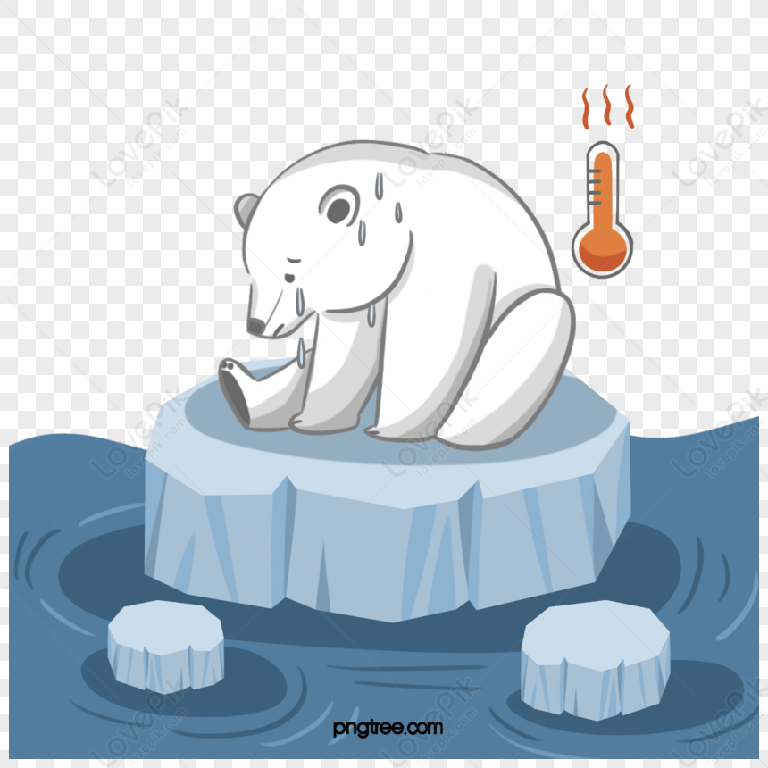 Elemento De Fusión De Glaciar Oso Polar Dibujado A Mano,adorable 