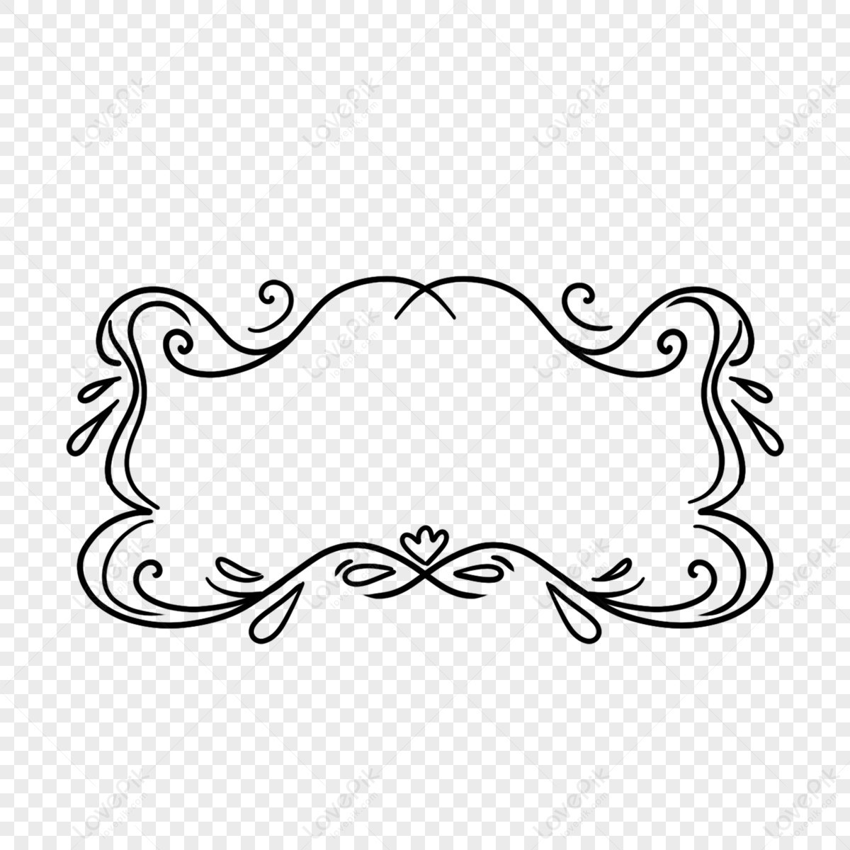 Hand-painted European Photo Frame Line Drawing Frame Illustration,lace 