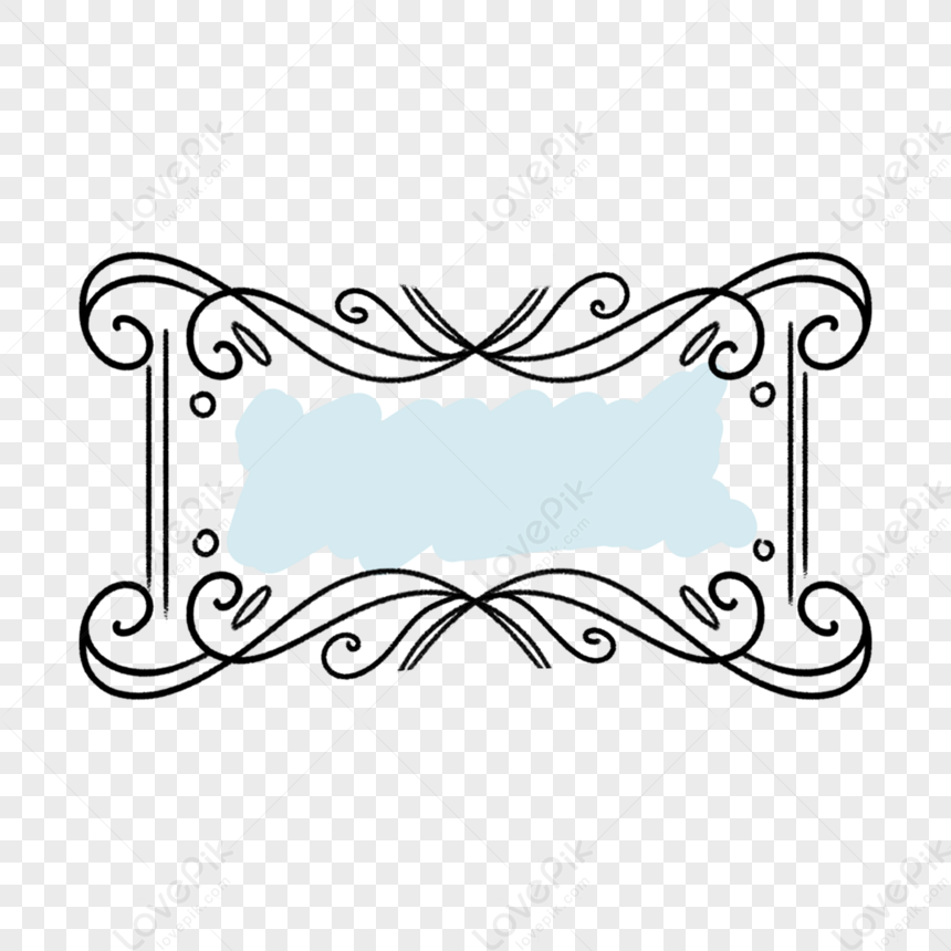 Hand-painted European Photo Frame Line Drawing Frame Illustration ...