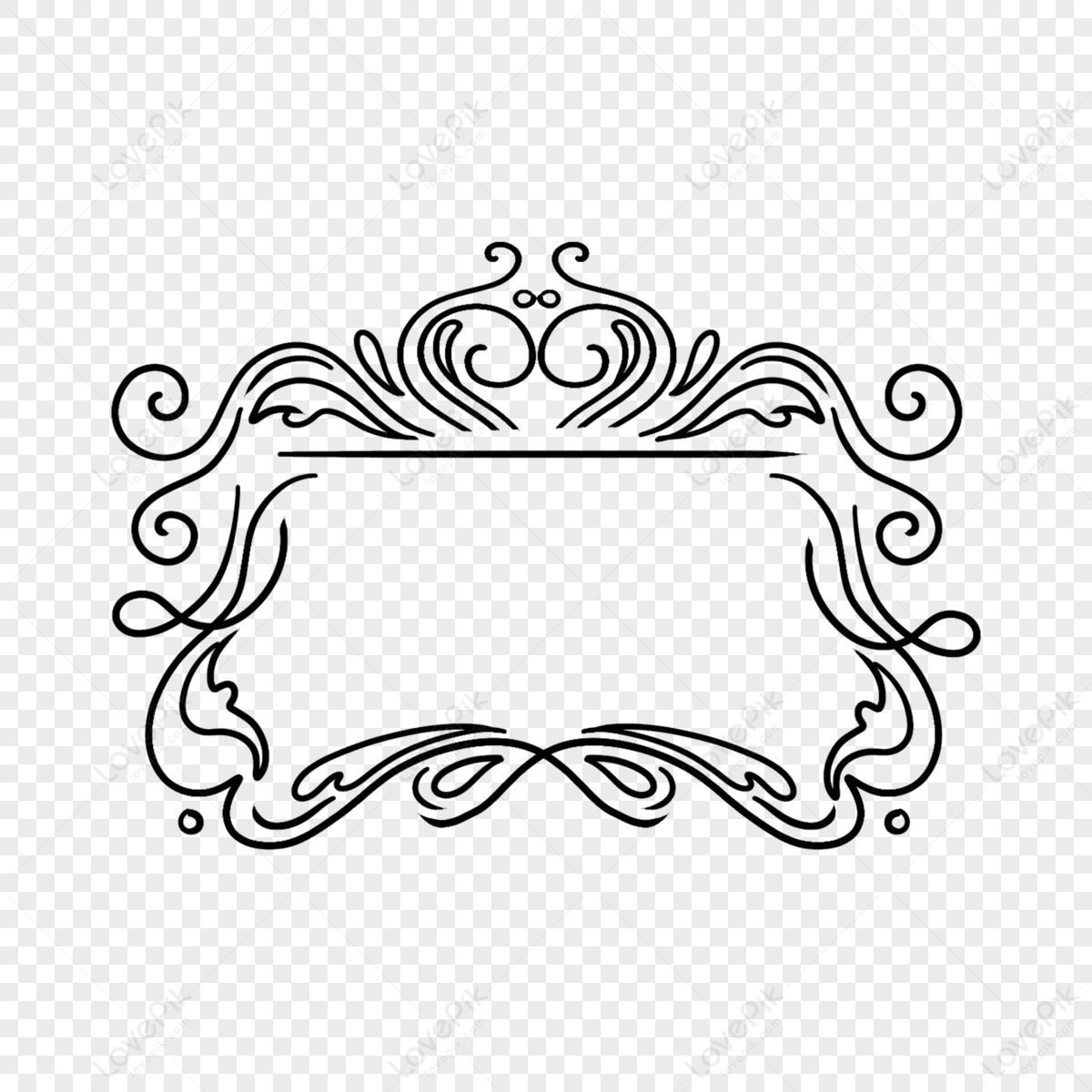 Hand-painted European Photo Frame Line Drawing Frame Illustration,photo ...