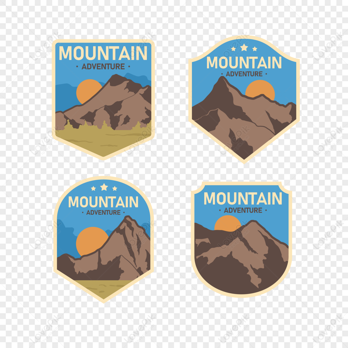 Mountaineering trip hand-painted stickers,symbol,style,labels png free download