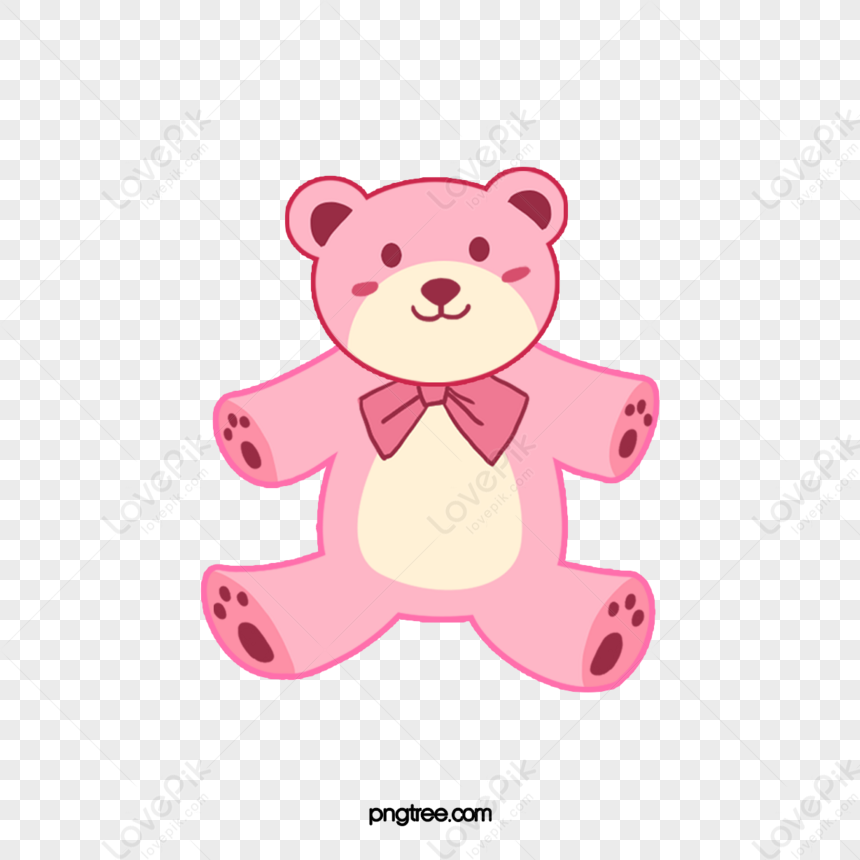 Orso Rosa Simpatico Cartone Animato,mestiere,marrone,clipart Carino PSD  Immagine Gratis, Grafica download su Lovepik