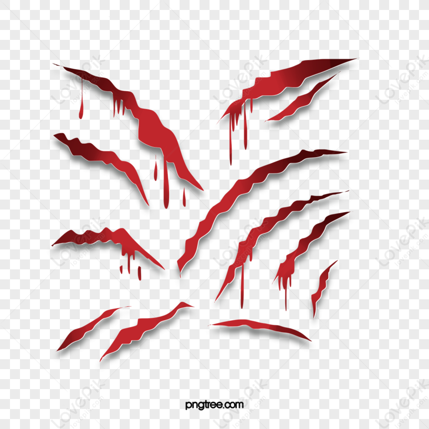 Cartoon Scratched Bloody Rift,hand Painted,paint Hand,claw Mark PNG ...