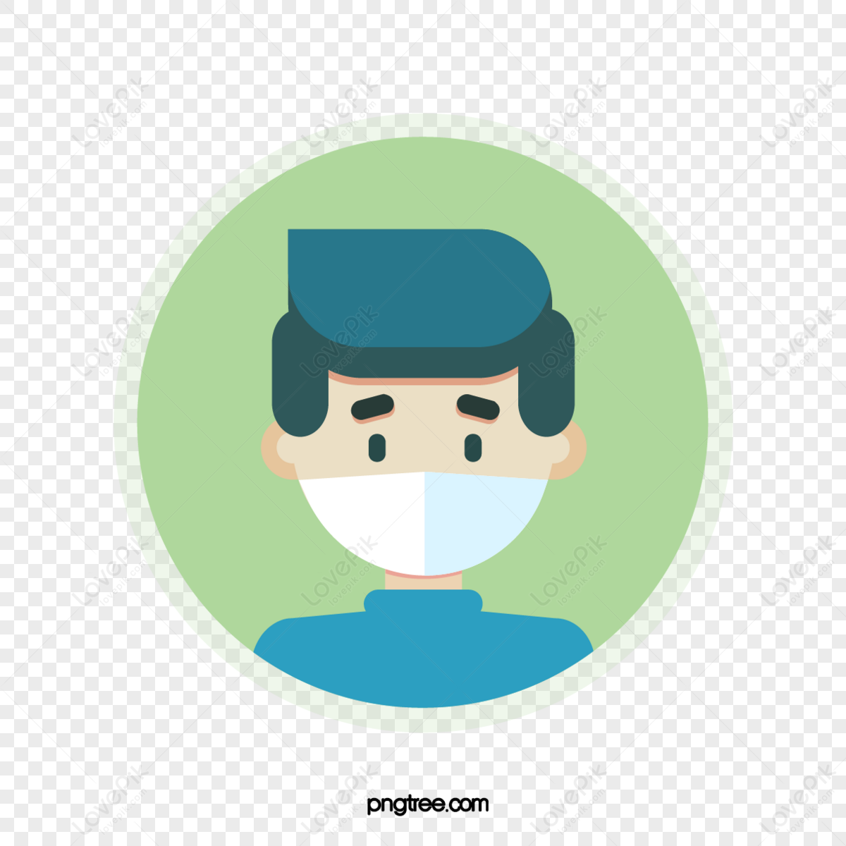 character boy with fever and mask,wearing a mask,corona virus png image. ch...