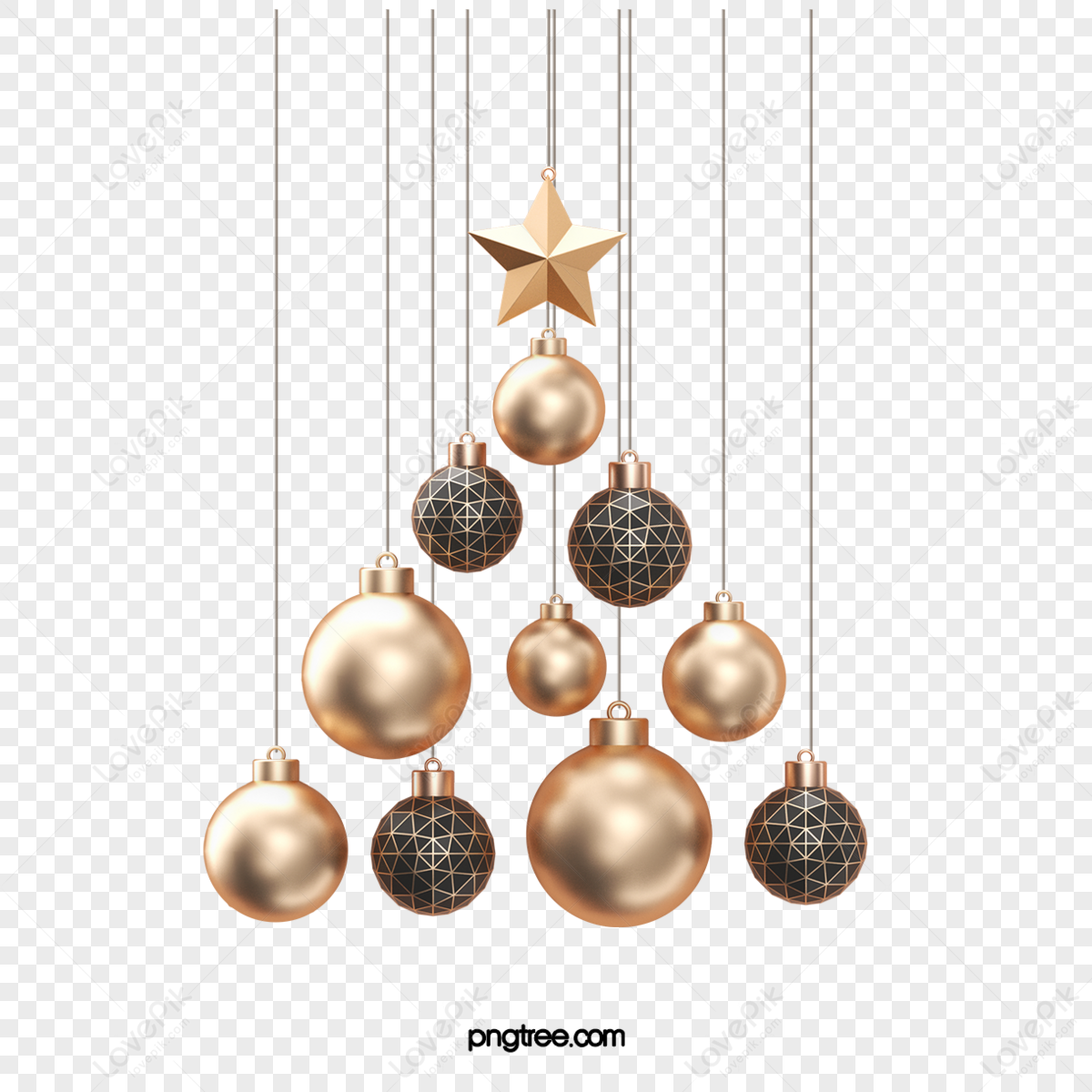 Golden Christmas Ball Balloon Gift Stars Gold Ball Element Glowing