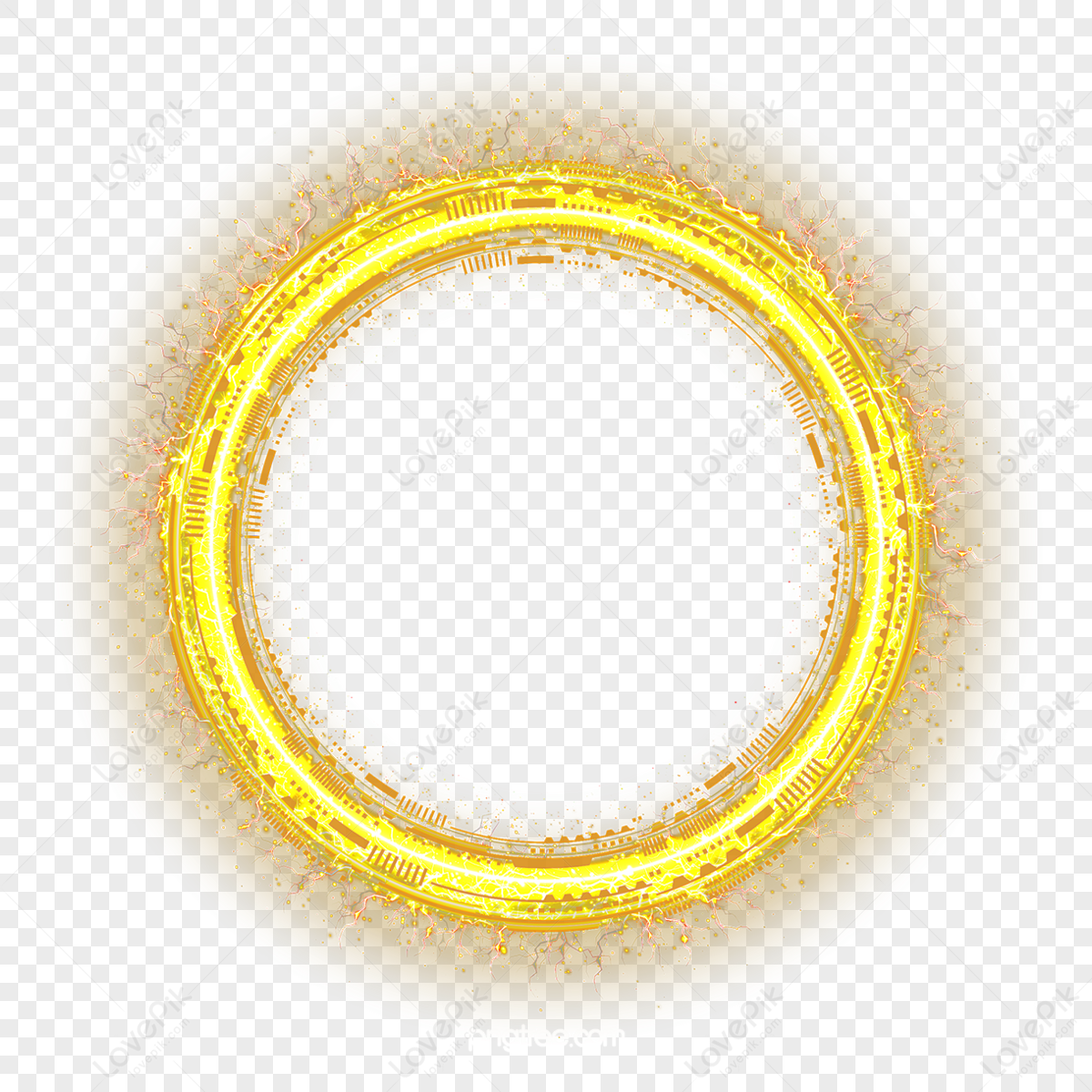 Golden Technology Aperture Ring,science Fiction,streamer,frame PNG ...