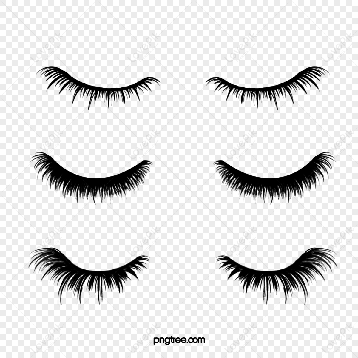 Hand Drawn Black Curled Thick Eyelashes Combination,eyebrow,eye Makeup ...