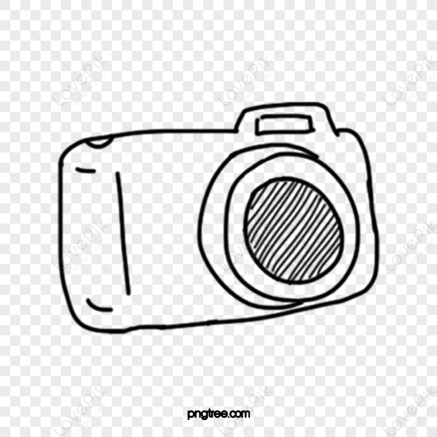 Hand Drawn Black Line Drawing Camera Illustration,black Hands,party ...