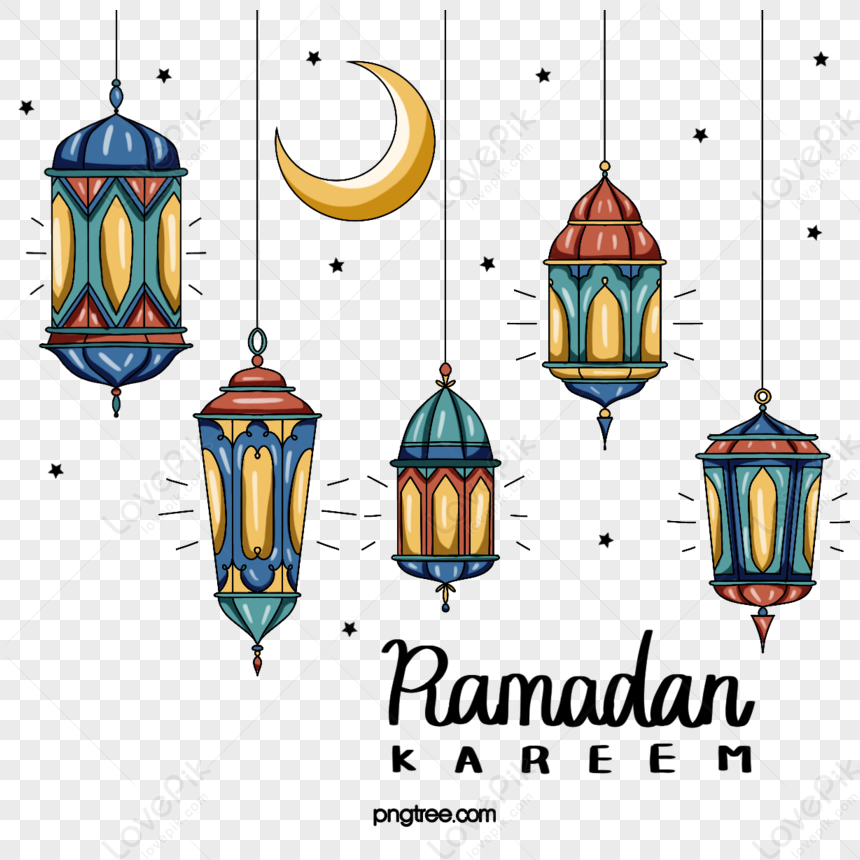 Hand Drawn Cartoon Ramadan Festival Elements,color,ramadhan Lantern PNG ...