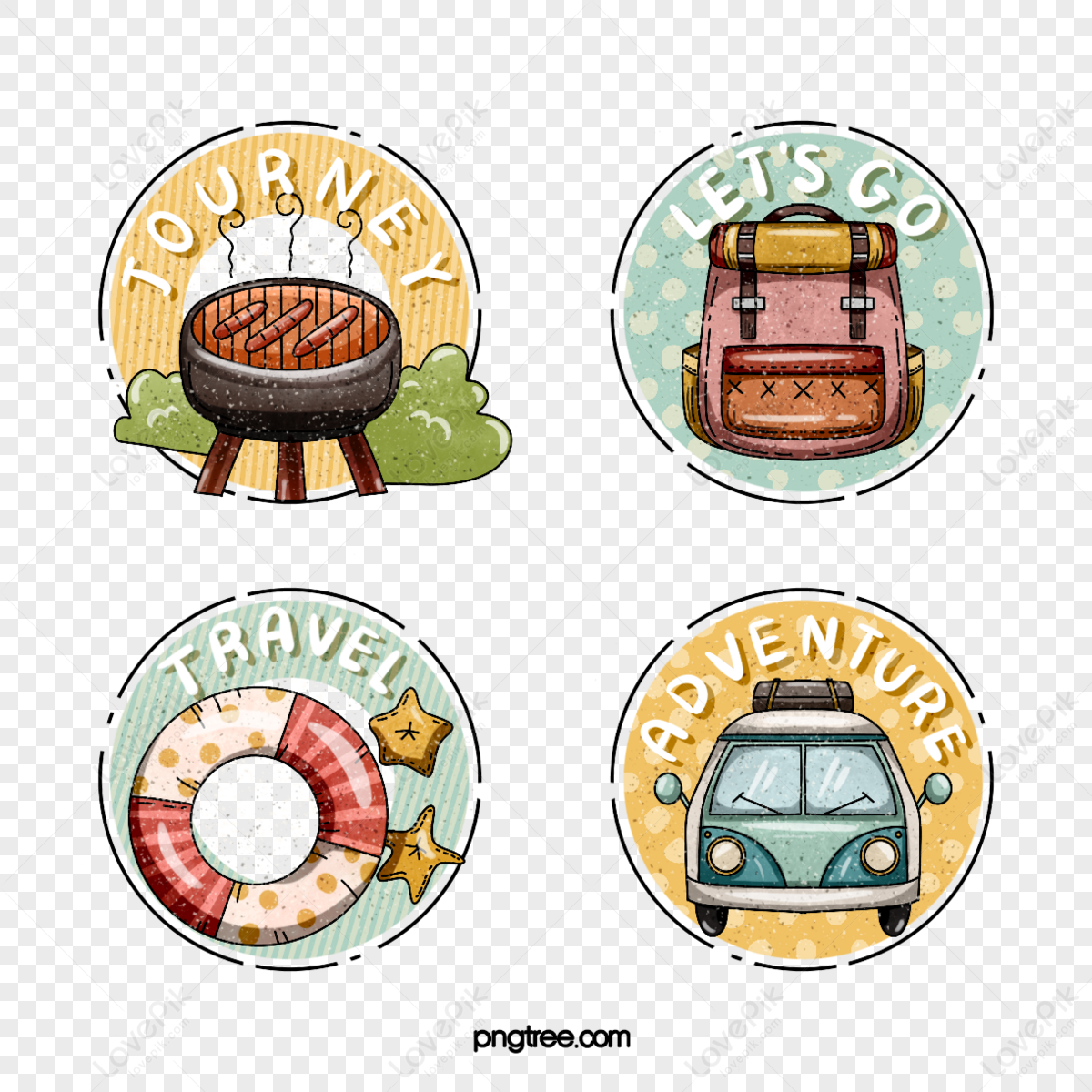 hand drawn cartoon style travel sticker elements,travel stickers,world tourism day png transparent background