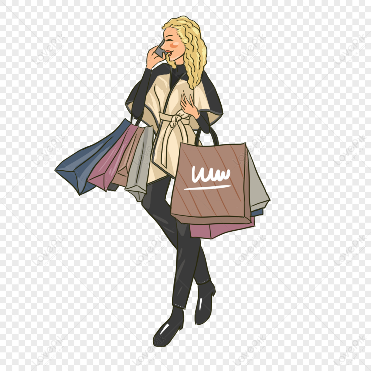 Cartoon Shopping Bag Clipart Transparent Background, Hand Drawn Cartoon Shopping  Bag Png Elements, Shopping Bag Png Element, Illustration, No Deduction  Material PNG Image For Free Download