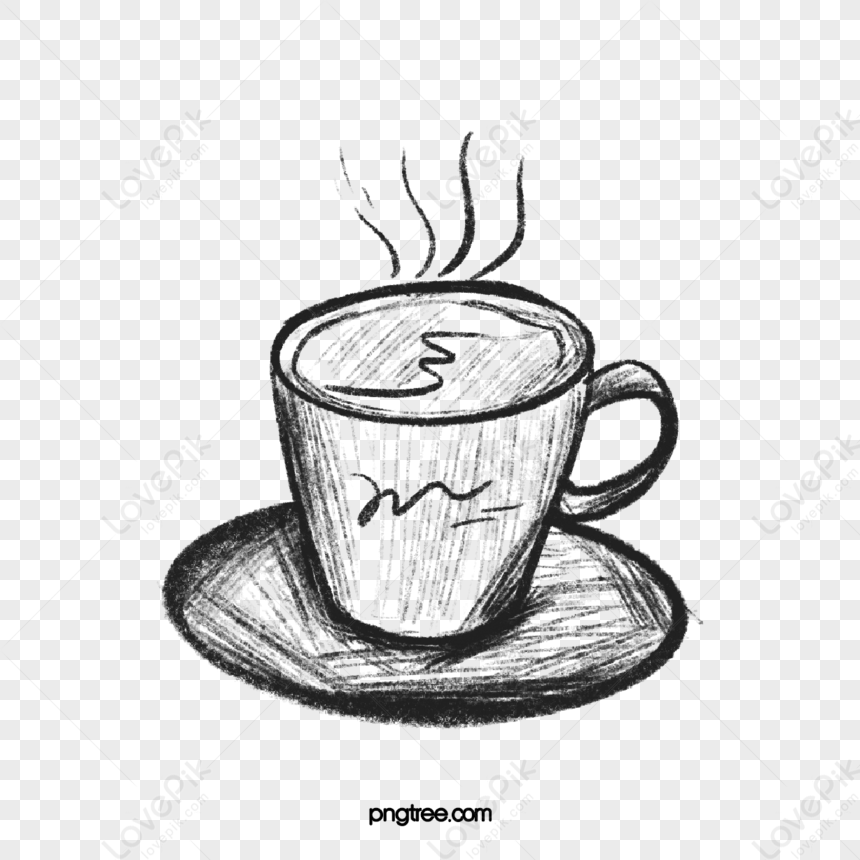 Hand drawn cup of coffee on transparent background PNG - Similar PNG