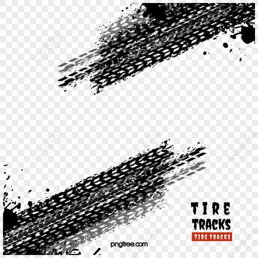 Hand Painted Black Tire Tracks Splash Ink Border,flat,tyre PNG Picture ...