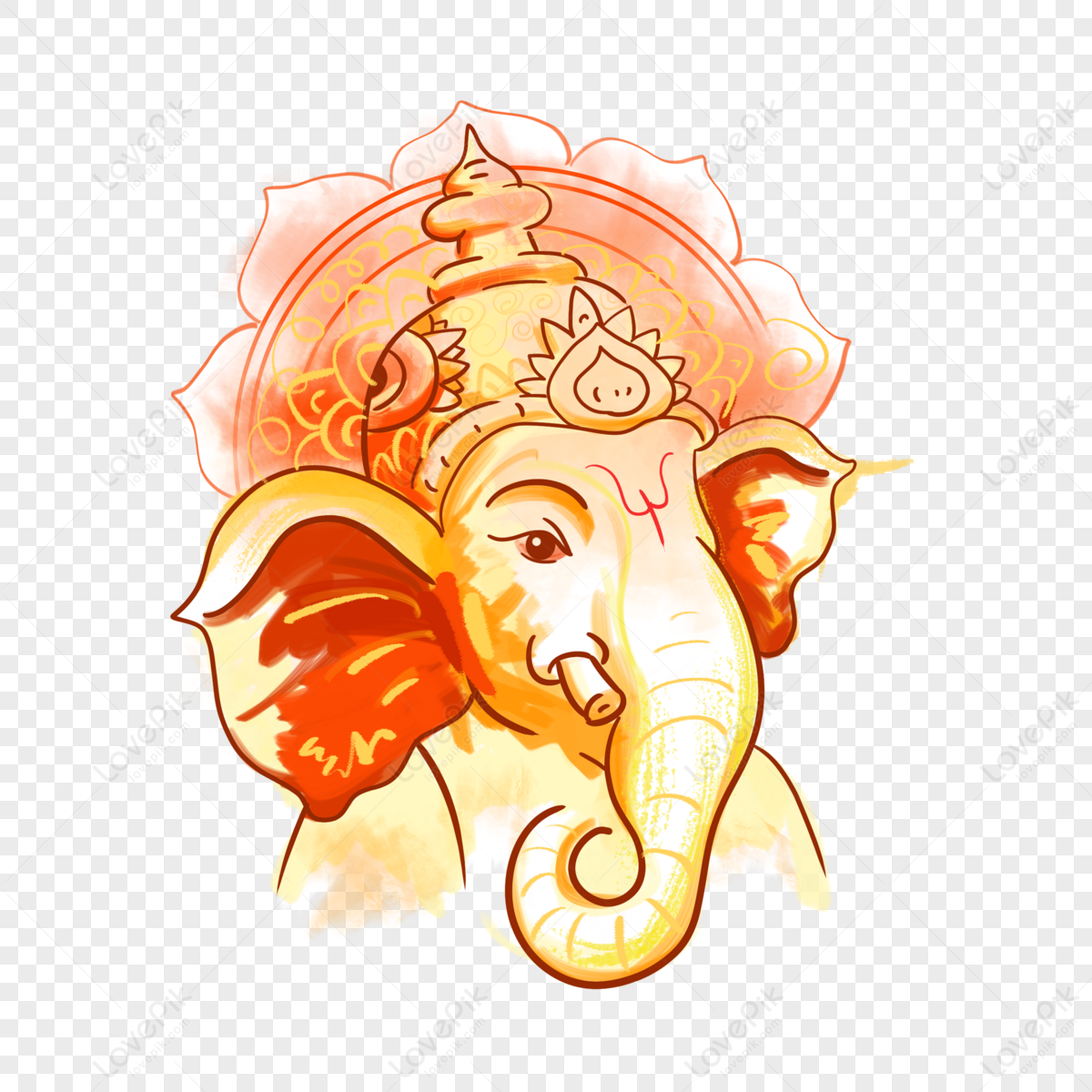 Ganesha Hinduism Shiva Ganesh Chaturthi Om, ganesha, logo, flower png |  PNGEgg