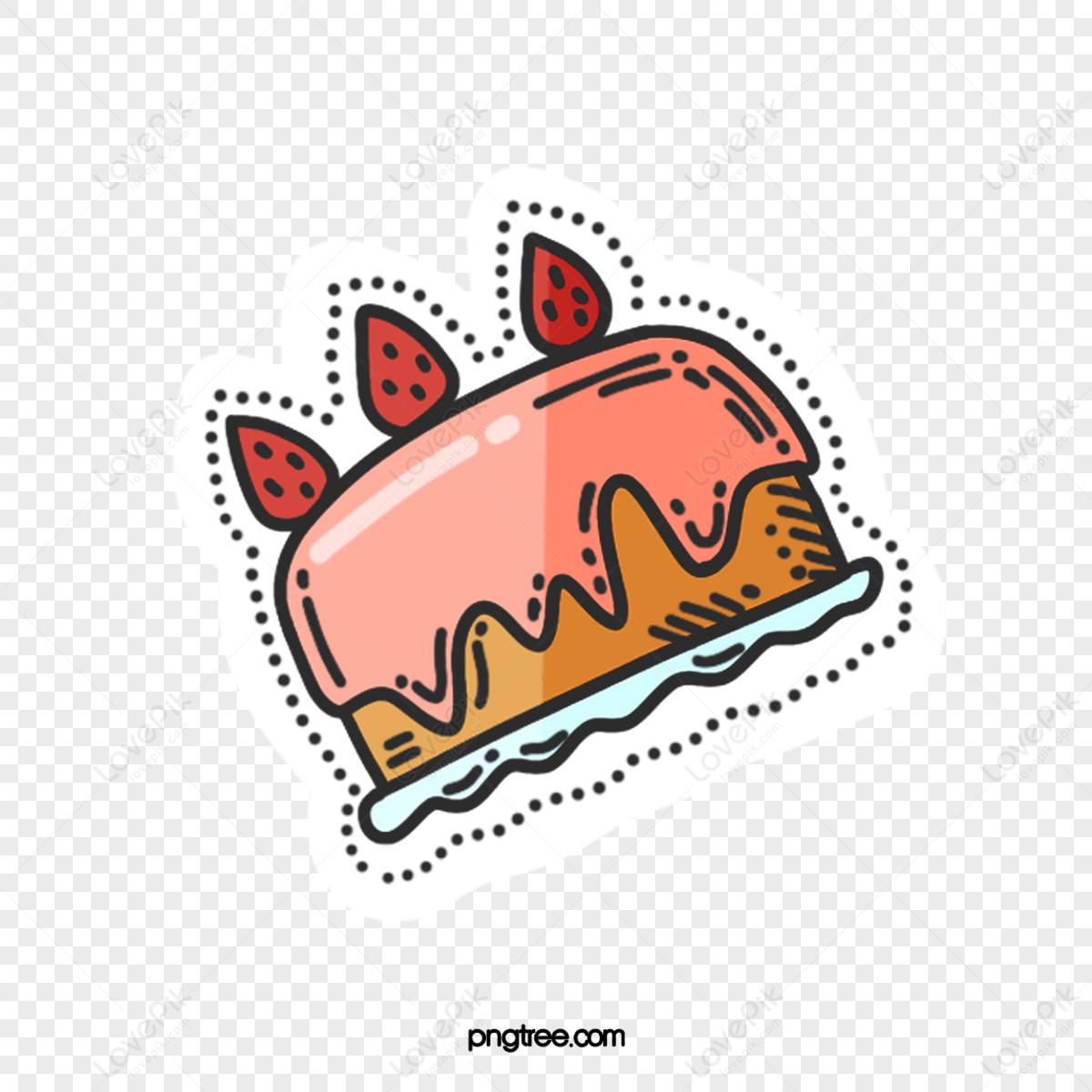 美味的草莓生日蛋糕插画插画图片素材_ID:429447274-Veer图库