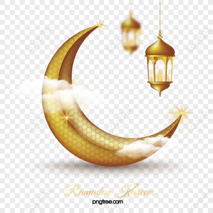 Ramadan Golden Moon Lantern Sacred Decoration,gradient,beauty PNG ...