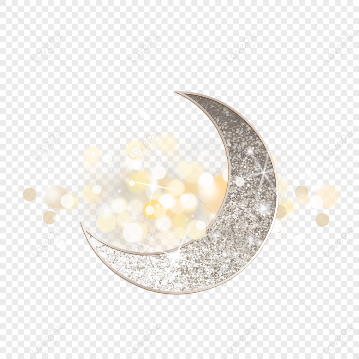 Ramadan Gold Crescent Moon HD PNG