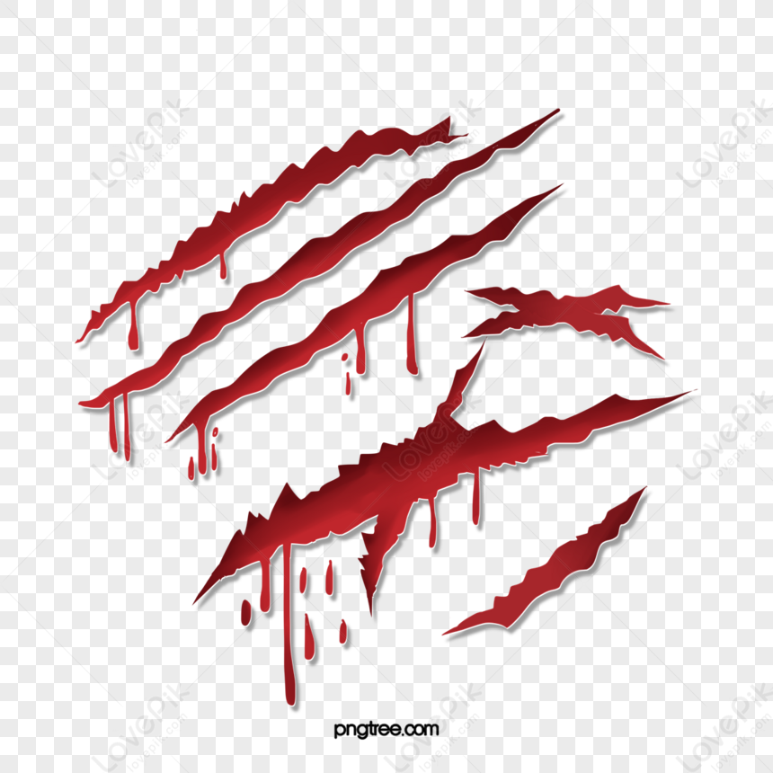 Scratch Cartoon Dark Red Rip,blot,attack,dull Red PNG Transparent Image ...