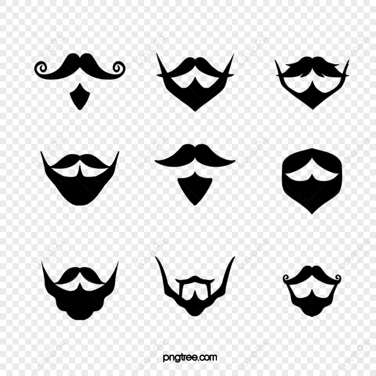 Black Cartoon Style Men-s Beard,simple,man,life PNG Image Free Download ...