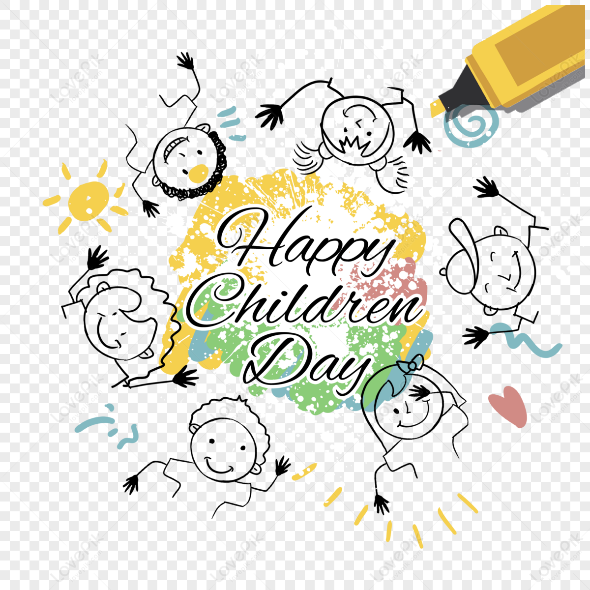 Happy Childrens Day Doodle Holiday Illustration Stock Vector (Royalty Free)  1392264479 | Shutterstock