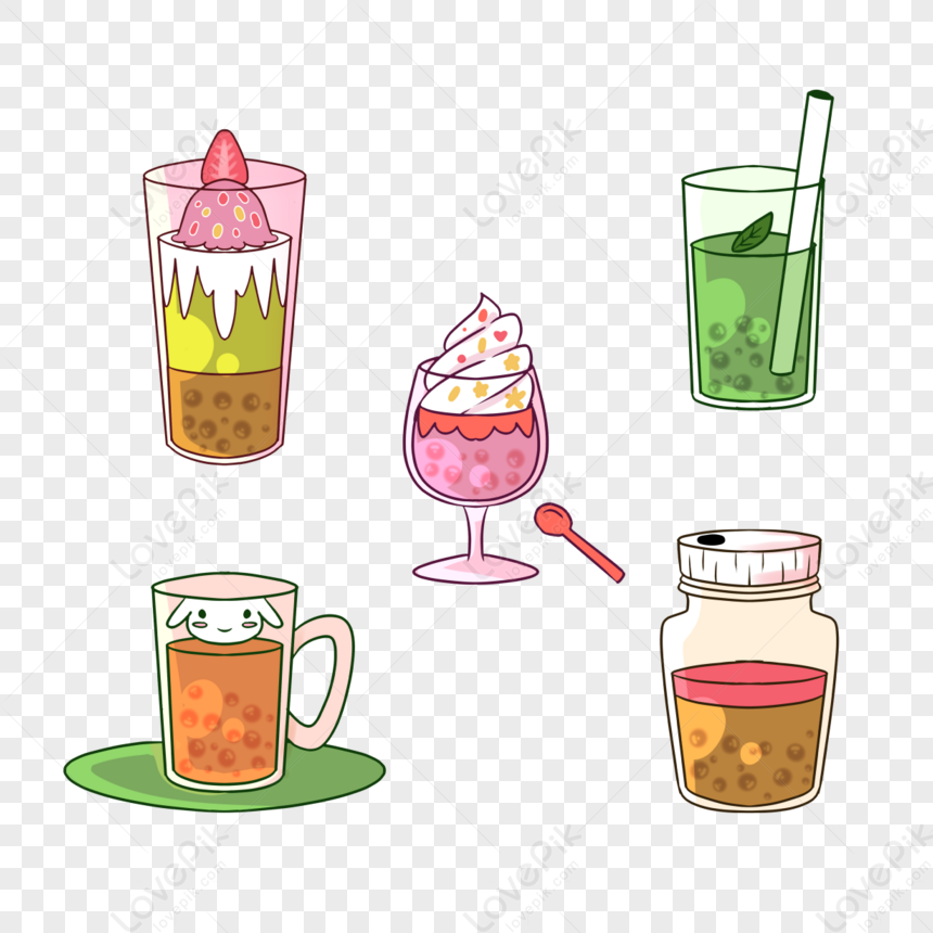 Cartoon Style Milk Tea,menu,graphic,smoothie PNG Free Download And ...