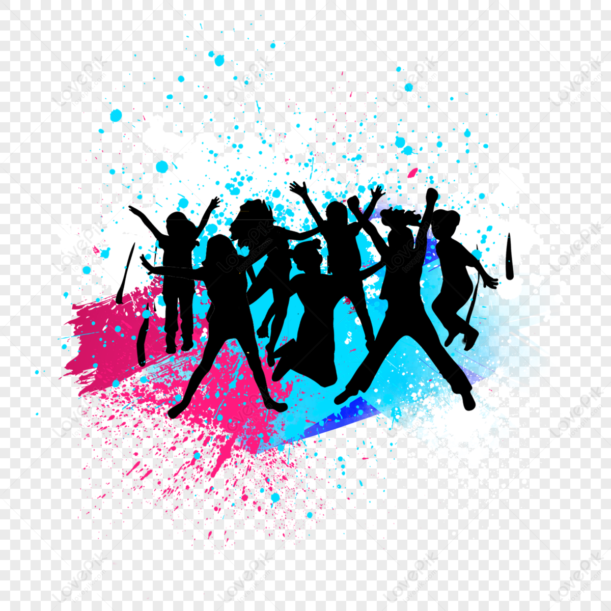 Color Ink Splatter Paint Character Silhouette,cartoon,the Characters ...