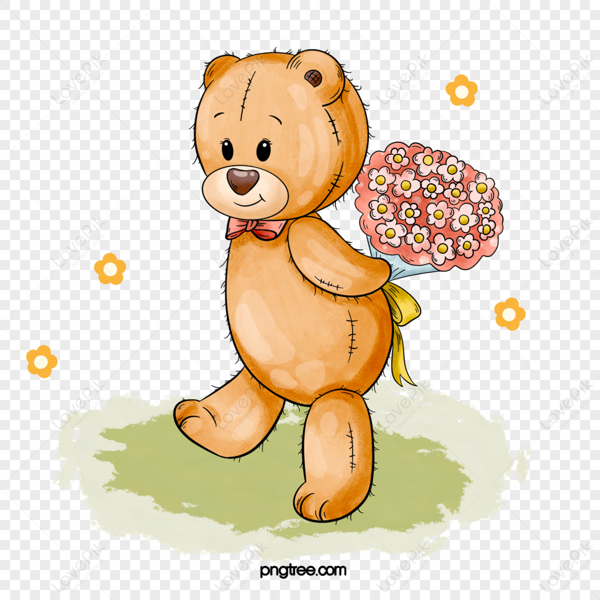 Cute style happy birthday teddy bear element,toy,animal png image